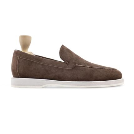 Bogalusa Dark Brown Kid Suede Loafer