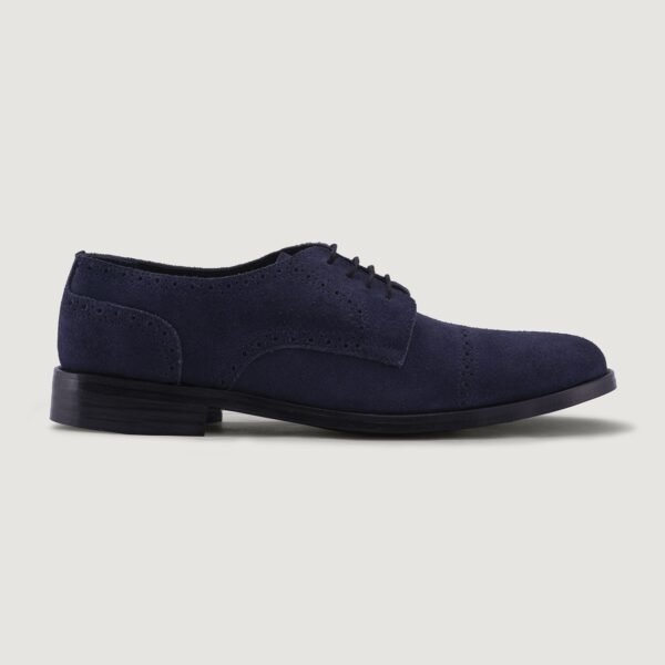 Boston Blue Suede Leather Derby Shoes - StudGuard