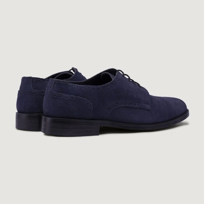 Boston Blue Suede Leather Derby Shoes - StudGuard