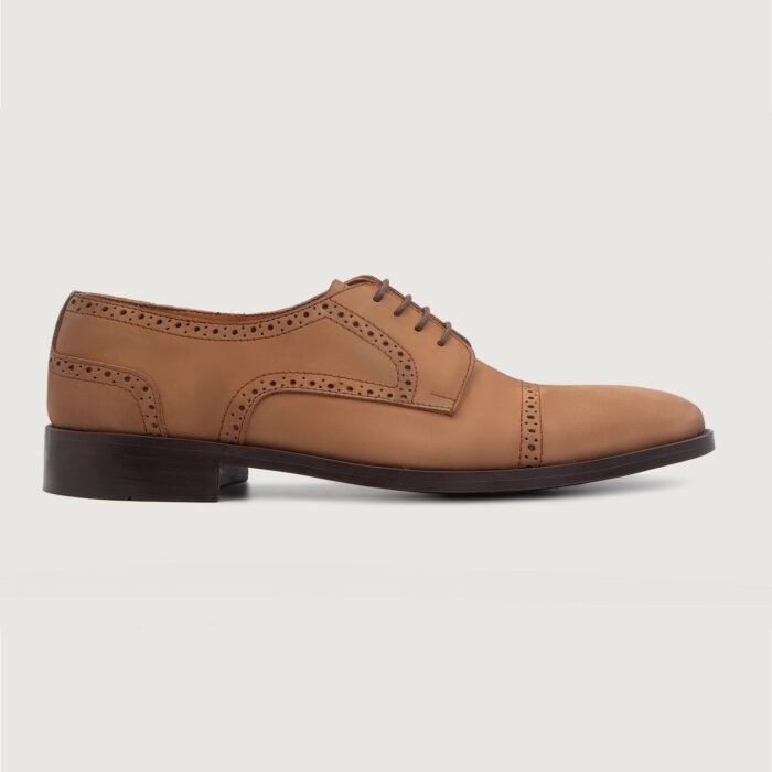 Boston Brown Nubuck Leather Derby Shoes