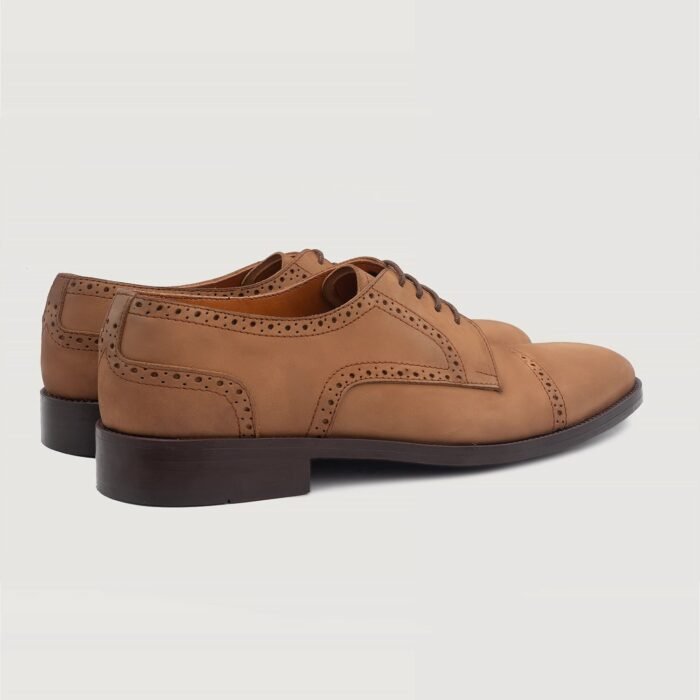 Boston Brown Nubuck Leather Derby Shoes