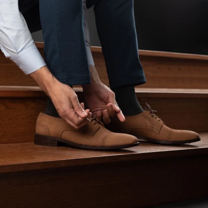 Boston Brown Nubuck Leather Derby Shoes