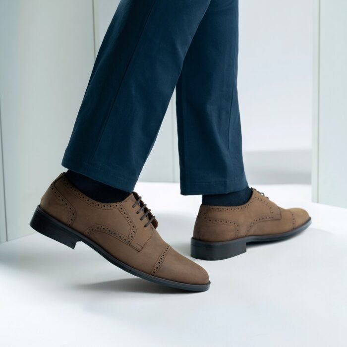 Boston Brown Oil Pullup Leather Derby Shoes - StudGuard