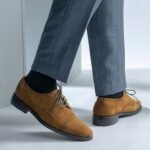 Boston Brown Suede Leather Derby Shoes - StudGuard