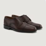 Boston Burnished Brown Leather Derby Shoes