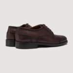 Boston Burnished Brown Leather Derby Shoes
