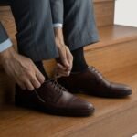 Boston Burnished Brown Leather Derby Shoes