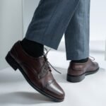Boston Burnished Brown Leather Derby Shoes
