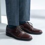 Boston Burnished Brown Leather Derby Shoes