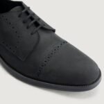 Boston Matte Black Nubuck Leather Derby Shoes - StudGuard