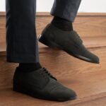 Boston Matte Black Nubuck Leather Derby Shoes - StudGuard