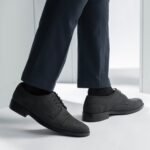 Boston Matte Black Nubuck Leather Derby Shoes - StudGuard