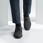 Boston Matte Black Nubuck Leather Derby Shoes - StudGuard