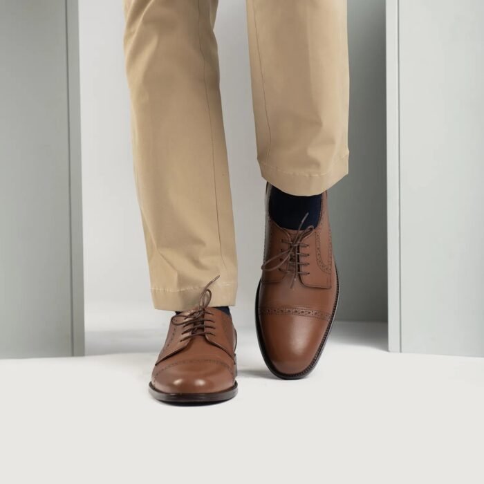 Boston Tan Leather Derby Shoes