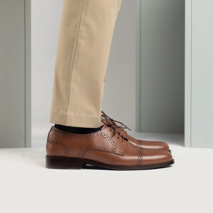 Boston Tan Leather Derby Shoes