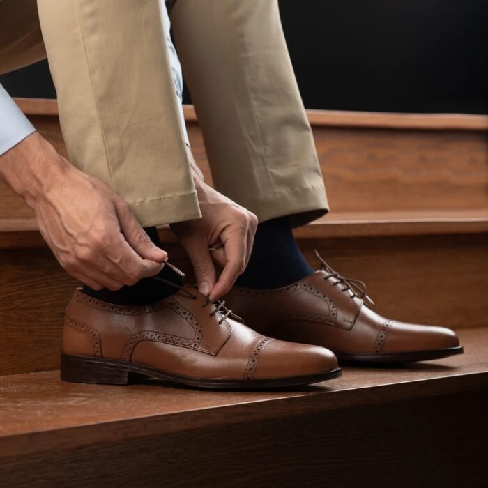 Boston Tan Leather Derby Shoes