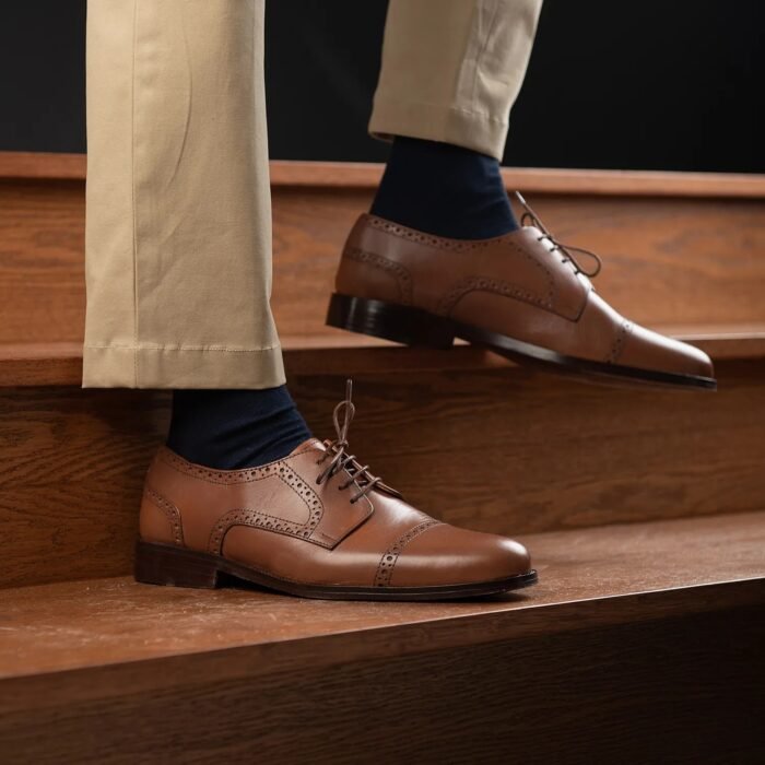 Boston Tan Leather Derby Shoes
