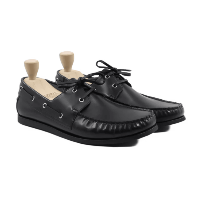 Boulder Black Leather Derby Shoes