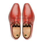 Branford Oxblood Leather Single Monk Strap Shoes