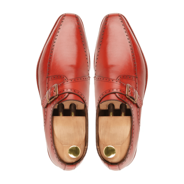 Branford Oxblood Leather Single Monk Strap Shoes