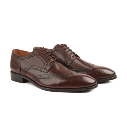 Chanute Brown Leather Derby Shoes