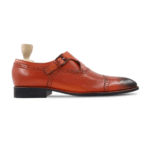 Chester Orange Tan Leather Single Monk Strap Shoes