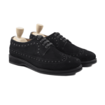 Cortez Black Kid Suede Derby Shoes