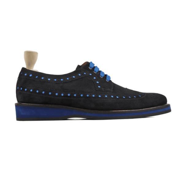 Corydon Black Kid Suede Derby Shoes