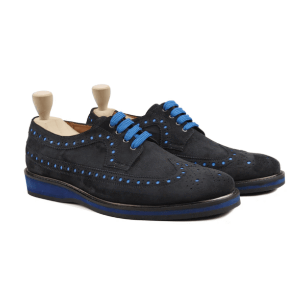 Corydon Black Kid Suede Derby Shoes