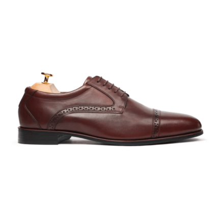 Crispin Oxblood Leather Derby Shoes