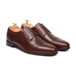 Crispin Oxblood Leather Derby Shoes