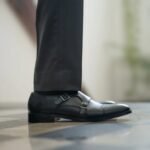 Danvers Black Leather Double Monk Strap Shoes