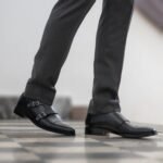 Danvers Black Leather Double Monk Strap Shoes