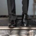 Danvers Black Leather Double Monk Strap Shoes