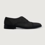 Detroit Black Nubuck Leather Oxford Shoes