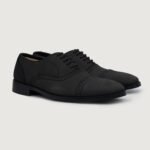 Detroit Black Nubuck Leather Oxford Shoes