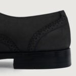 Detroit Black Nubuck Leather Oxford Shoes