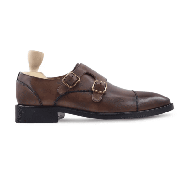 Durango Dark Brown Leather Double Monk Strap Shoes