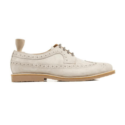 Gary Beige Kid Suede Derby Shoes