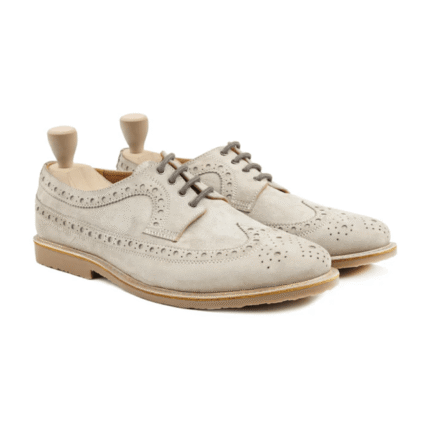 Gary Beige Kid Suede Derby Shoes