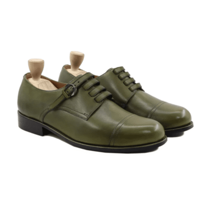 Joliet Green Leather Derby Shoes