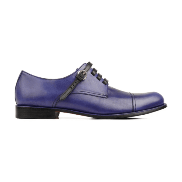 Largo Dark Blue Leather Derby Shoes