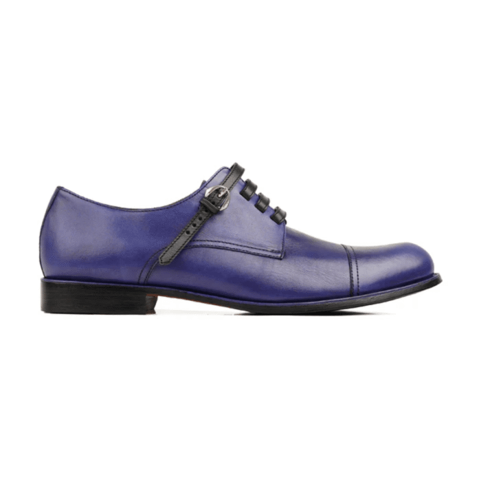 Largo Dark Blue Leather Derby Shoes