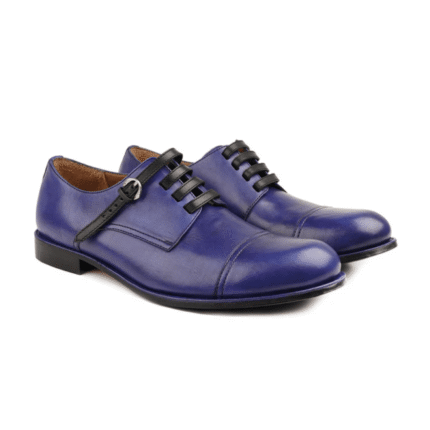 Largo Dark Blue Leather Derby Shoes