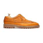Lincoln Yellow Hand Woven Leather Derby Shoes