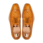 Lincoln Yellow Hand Woven Leather Derby Shoes