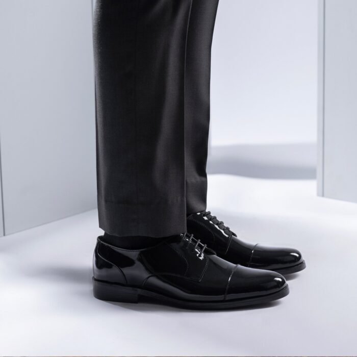 Logan Black Patent Leather Derby Shoes