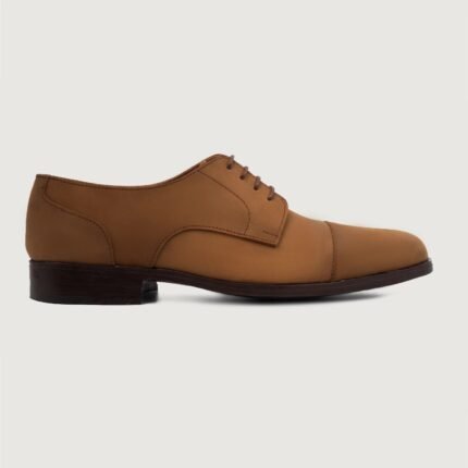 Logan Brown Nubuck Leather Derby Shoes
