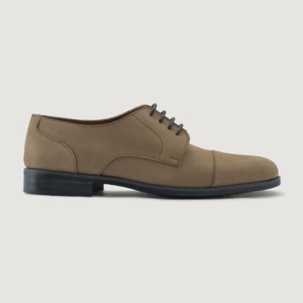 Logan Brown Nubuck Leather Derby Shoes - StudGuard