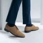 Logan Brown Nubuck Leather Derby Shoes - StudGuard